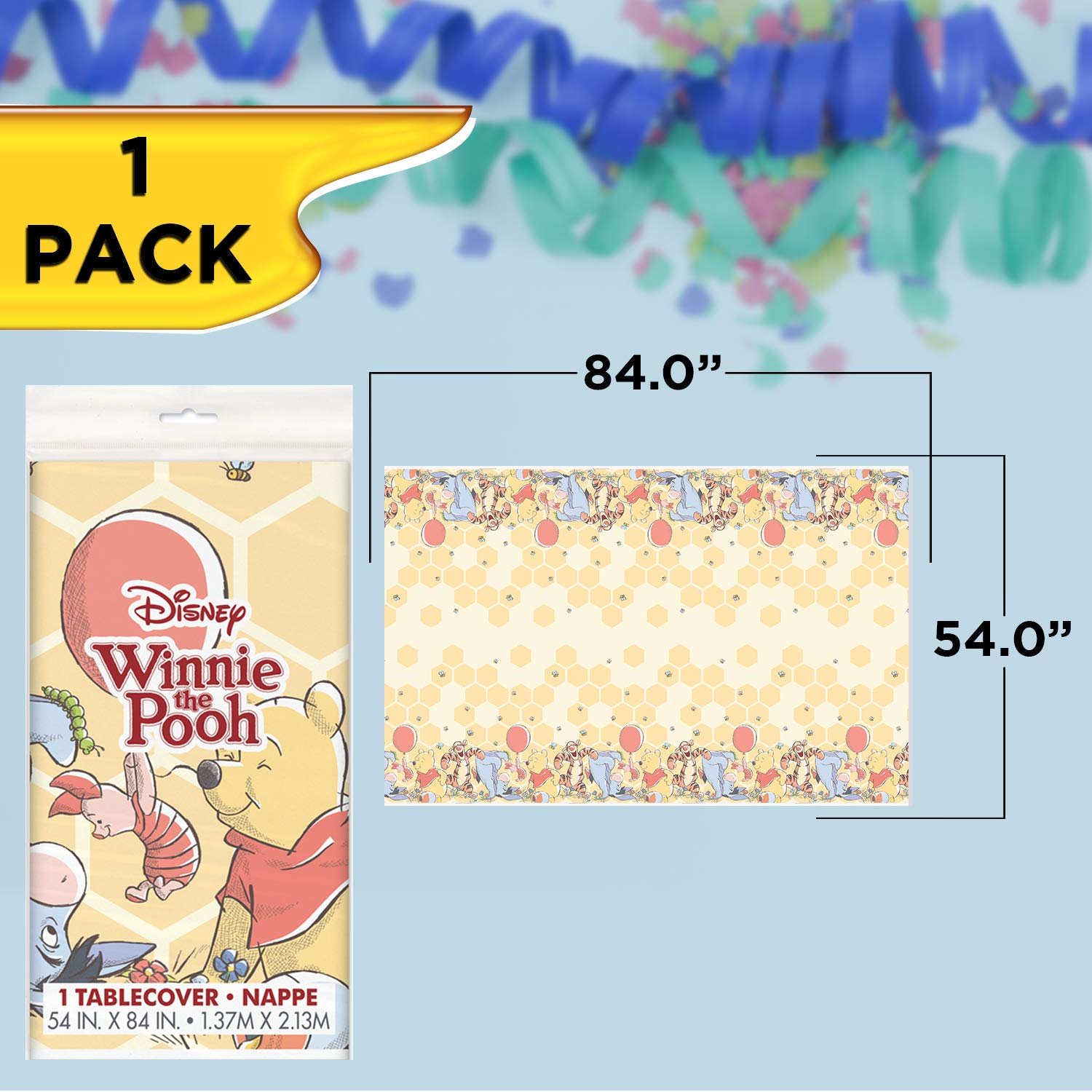 Unique Disney Winnie The Pooh Dinnerware Party Bundle | Luncheon Napkins, Dinner & Dessert Plates, Table Cover | Great For Theme